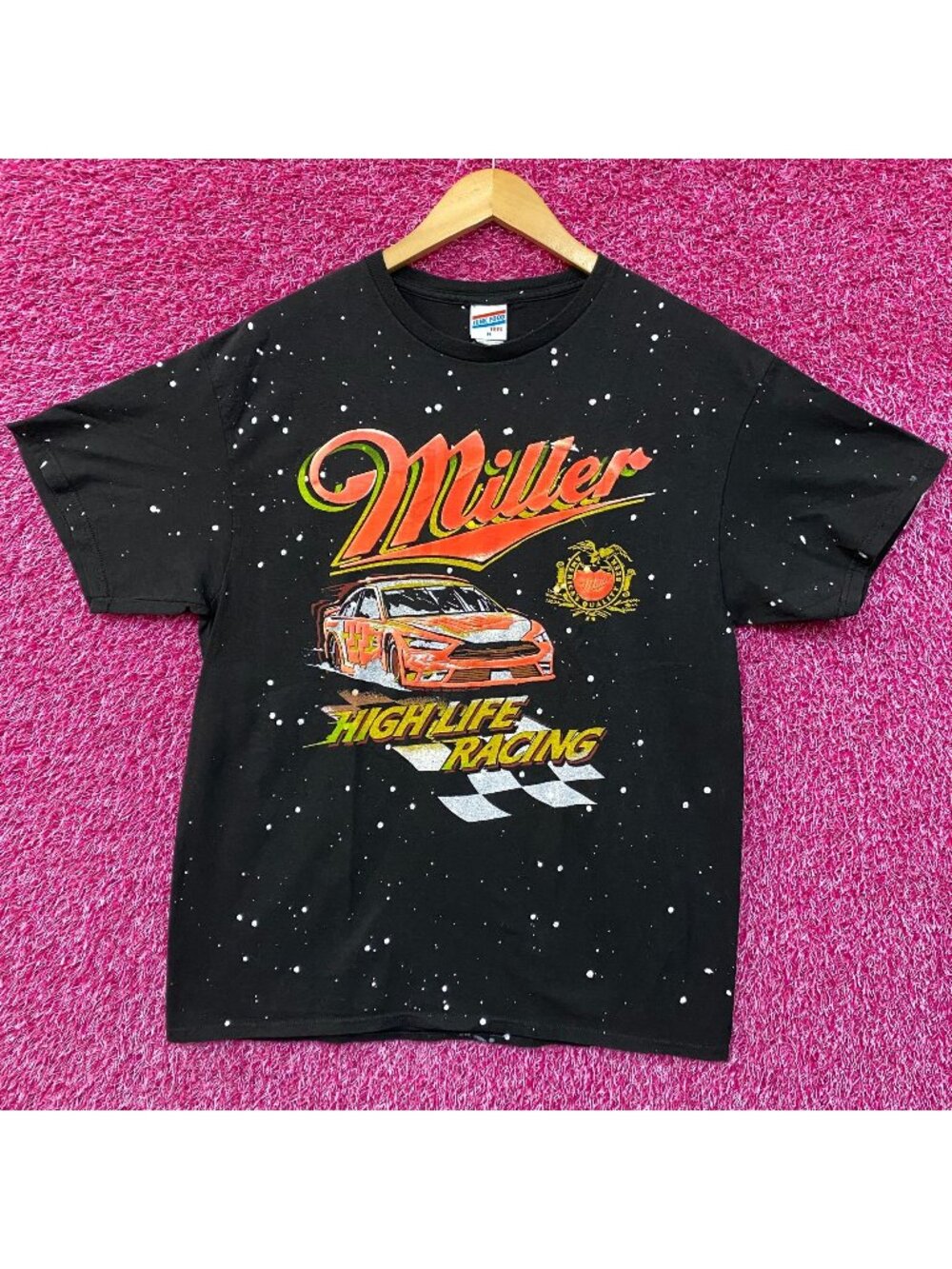 Junkfood Miller HighLife Racing Graphic Design T-Shirt Medium
